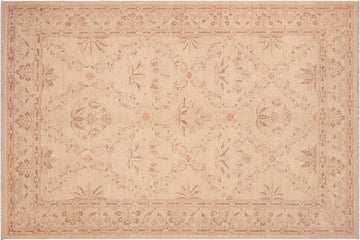 handmade Transitional Kafkaz Chobi Ziegler Beige Brown Hand Knotted RECTANGLE 100% WOOL area rug 6 x 9